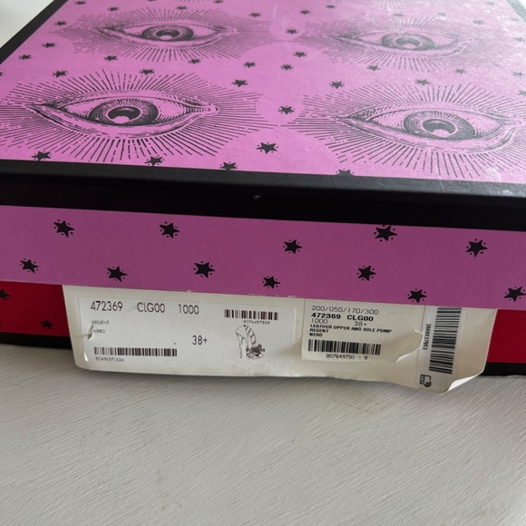 Auth new in box Gucci Elaisa black leather pumps with pearl bows size 38.5 - Picture 11 of 12